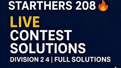 CodeChef Starters 208 | 3 ★ Rated Coding Contest | 15th Oct 2025 | coding contest!