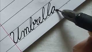 'Umbrella' in Cursive || Cursive Writing Practice for Beginners|| Improve Handwriting