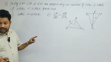 in fig 6.33 cm and rn are respectively the median of ∆ABC and ∆PQR. if ∆ABC~∆PQR show ∆AMC~∆PNR