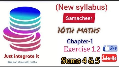 10th samacheer Maths | Relations and Functions | Exercise 1.2 | 4 th & 5th sums | Just Integrate It