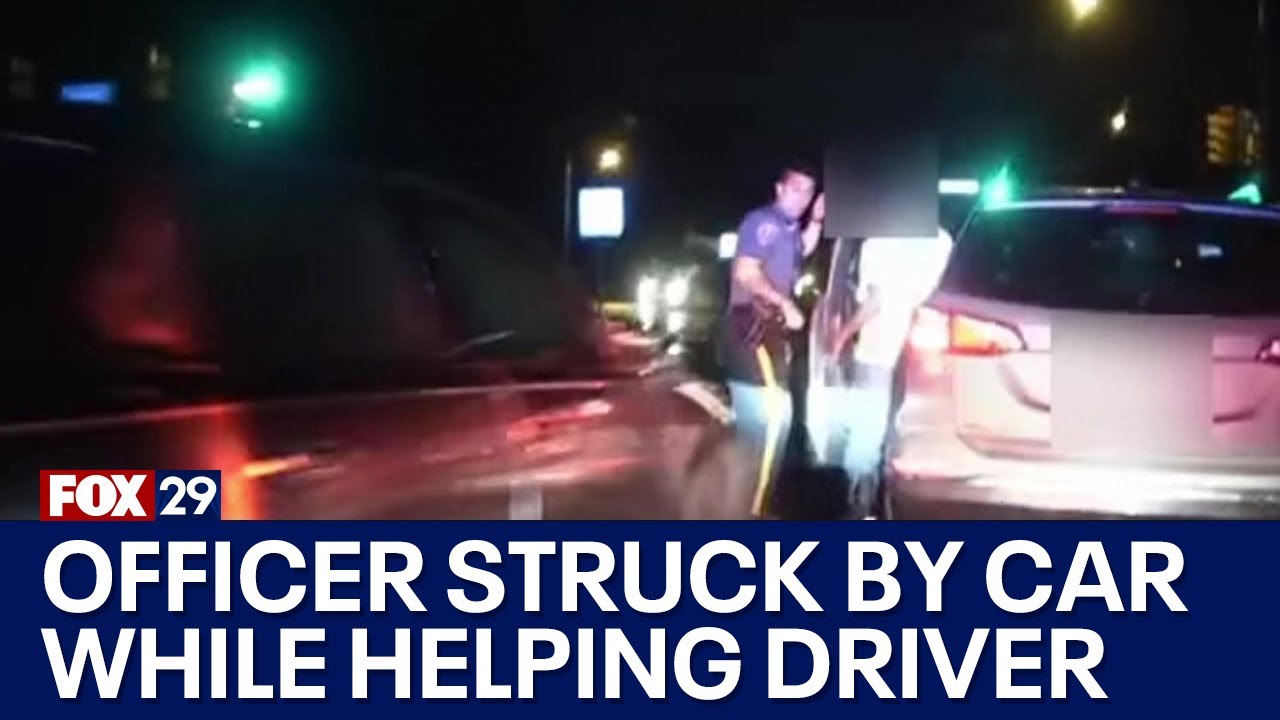 Video: Hit-and-run driver slams into New Jersey officer helping disabled vehicle