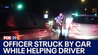 Video: Hit-and-run driver slams into New Jersey officer helping disabled vehicle