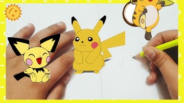 how to draw Pichu Pikachu and Raichu / easy for kids