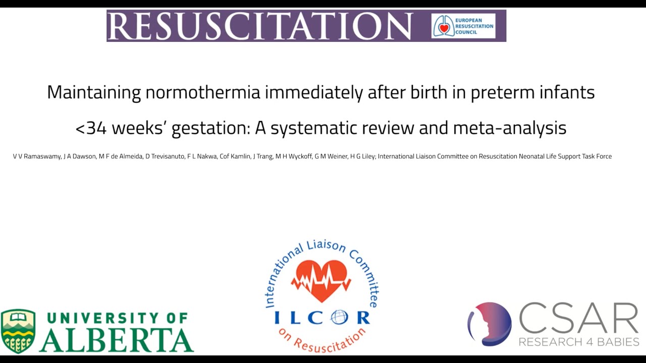Maintaining normothermia immediately after birth in preterm infants <34 weeks' gestation