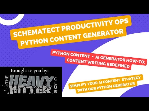 Schematect Productivity Ops - Python Article Generator