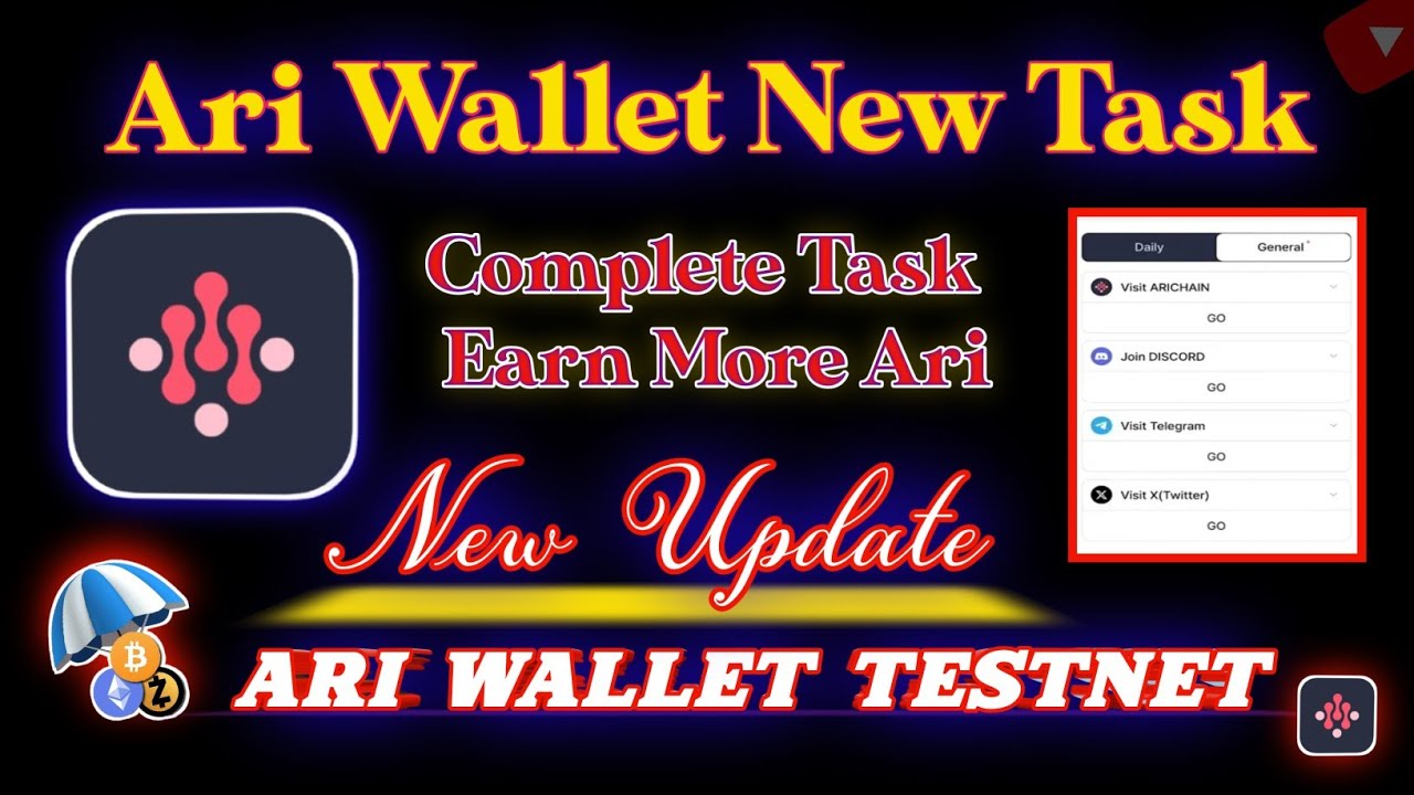 Ari Wallet New Update | Ari Wallet More task add | Ari Chain Airdrop ...