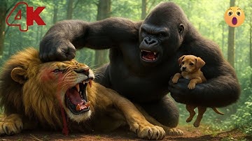 Epic Battle: Kong Saves Puppy From the Lion King | Kong movie
