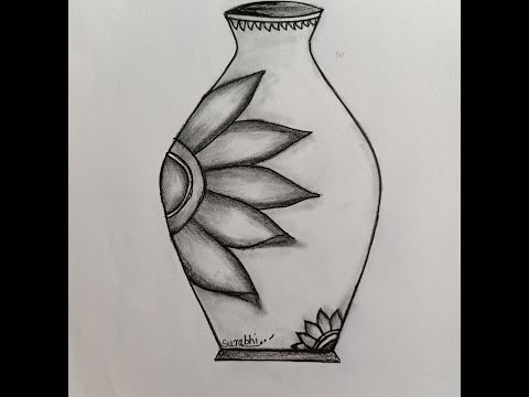 Still Life With Flower Pot, Drawing by Tomas Mudra | Artmajeur