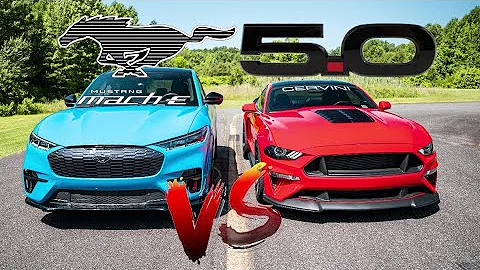 MACH-E “GT” Shocks Mustang 5.0 10speed in Drag & Roll Race!