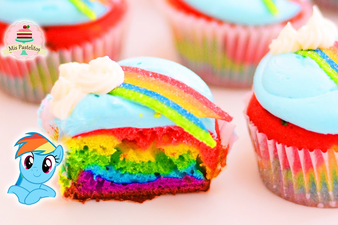 CUPCAKES ARCOÍRIS | RAINBOW DASH MY LITTLE PONY | MIS PASTELITOS