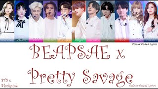( BTS ) Baepsae X ( Blackpink ) Pretty Savage Mashup - Colour Coded Lyrics