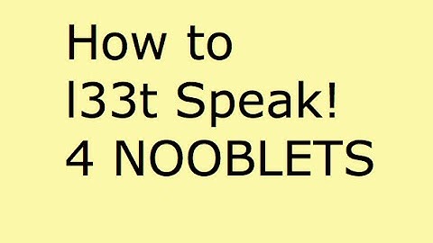 How to l33t speak