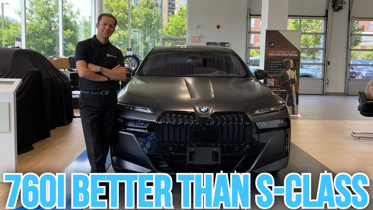 2023 BMW 760i Frozen Grey on Red Interior Review - YouTube