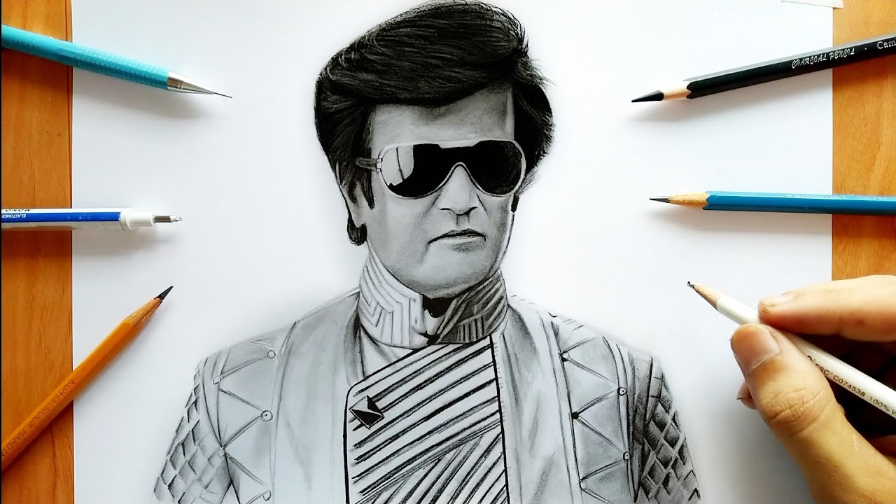 Rajinikanth Pencil Sketch