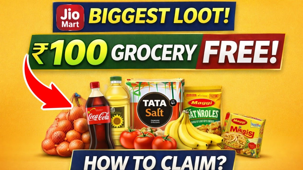JioMart Coupon Code Today | JioMart ₹100 Free Shopping | JioMart 100 off Coupon | Free Grocery Loot🔥