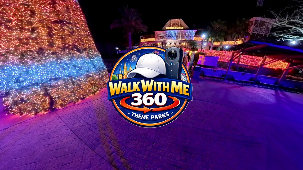 Busch Gardens - Christmas - Treetop Terrace Lights | POV in 360° 4K | VR