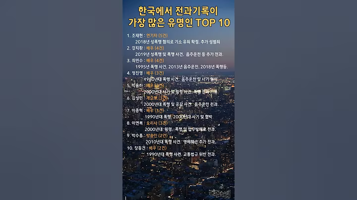 한국 연예인 전과 TOP 10 순위 공개! 믿기지 않는 전과 횟수…