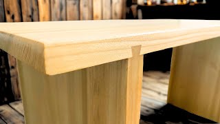 How to Build a Bench Using Only Dovetail Joints - Easy Woodworking Project ASMR