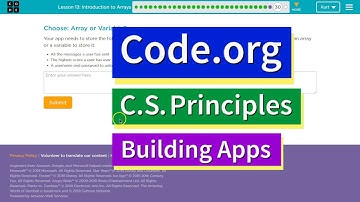 Introduction to Arrays Lesson 13.30 Tutorial with Answers Code.org CS Principles
