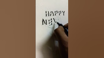 Happy new year 3d shadow font #trending #ytshorts #newyear #2025 #calligraphy #3d