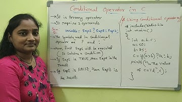 C-Language || Class-37 || Conditional or Ternary Operator in C || Telugu Scit Tutorials