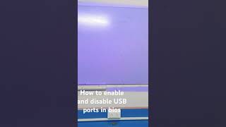 How to enable and disable USB ports in bios
