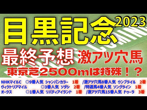 【目黒記念2023】最終予想 東京芝2500mは特殊！？ 本命馬 激アツ穴馬 特選馬【競馬予想】