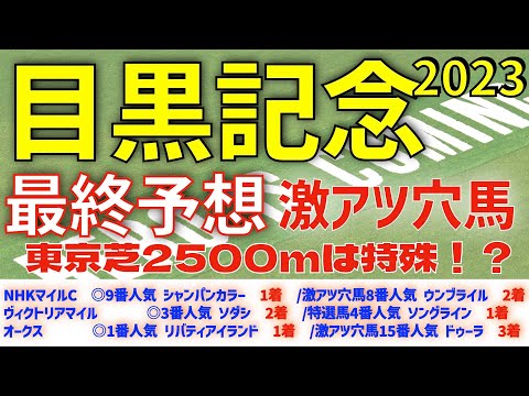 【目黒記念2023】最終予想　東京芝2500mは特殊！？　本命馬　激アツ穴馬　特選馬【競馬予想】