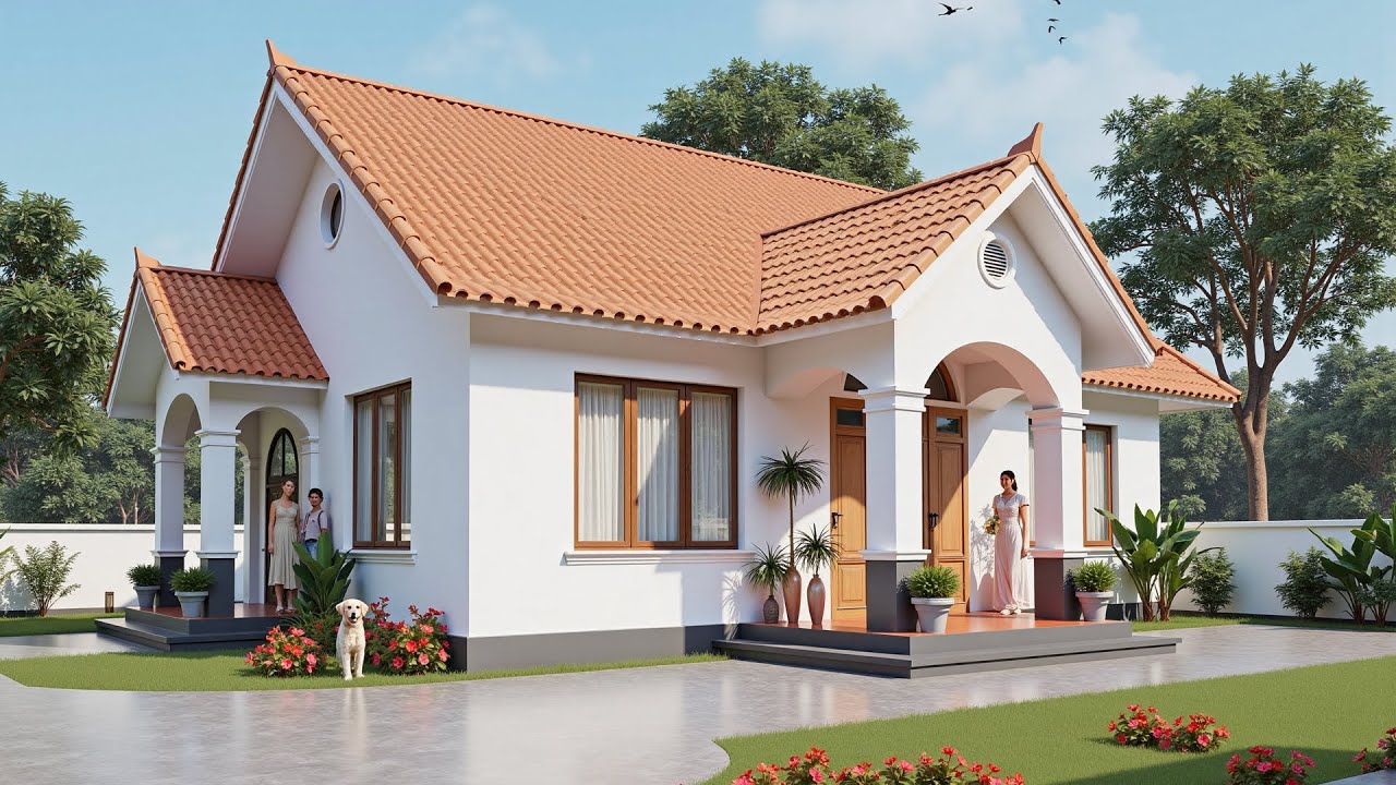 Уютные домики с красными черепичными крышами