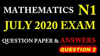 Mathematics N1 April 2020 Exam Part 2