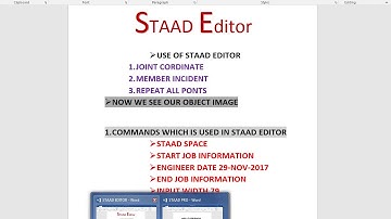 HOW TO USE STAAD Editor In STAAD Pro