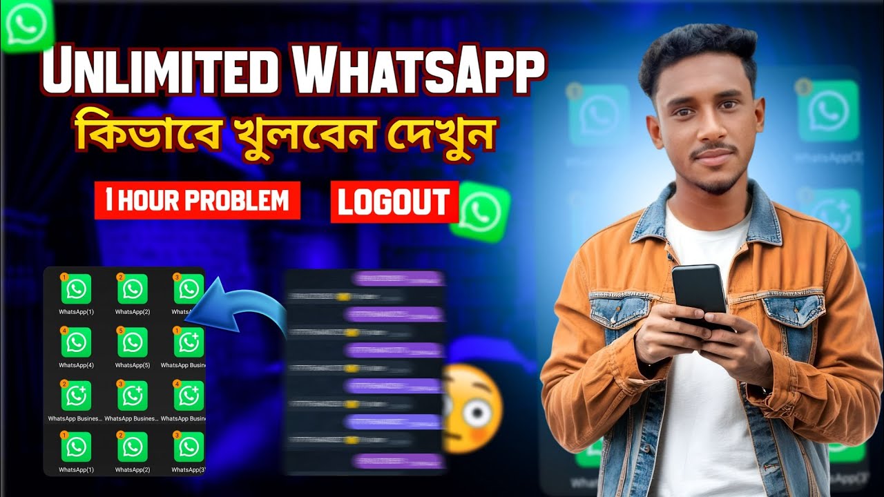 ❇️Unlimited WhatsApp Account Trick 2025 | 1 Hour Problem & Logout Fix | সম্পূর্ণ ভিডিও দেখুন 📱