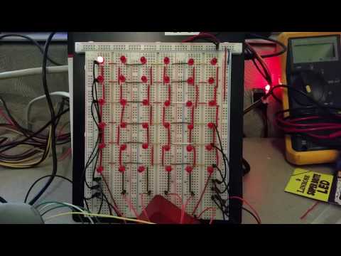 Breadboard 8x8 LED matrix controlled with a Raspberry Pi