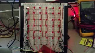Breadboard 8x8 LED matrix controlled with a Raspberry Pi