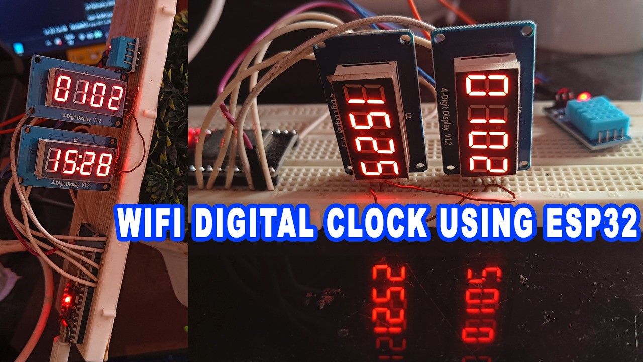 Wifi Digital Clock Project Using ESP32 - ESP32 Digital 7 Segment Clock ...