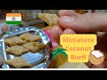 Delicious Miniature Coconut Burfi | Mini Coconut Burfi | ミニチュアお菓子 | インドお菓子 | ココナッツバルフィ