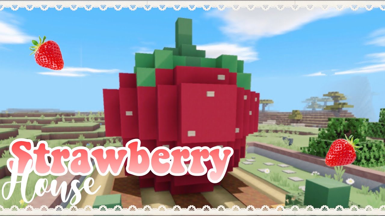 Strawberry house cute Minecraft speedbuild ️🍓🌷 YouTube