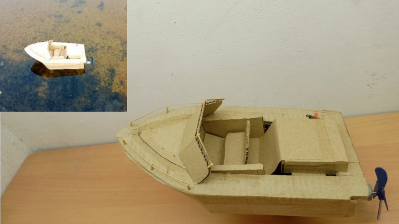 How to make boat with dc motor and cardboard simple boat making with