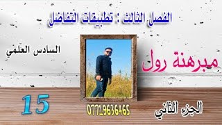 رياضيات السادس العلمي/الفصل الثالث/ مبرهنة رول / الجزء الثاني / محاضرة (15)