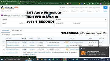 NEW Auto Withdraw BOT for BNB ETH MATIC - 1 Second!