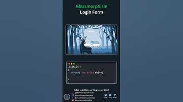 (Save it 🦌) Glassmorphism Login Form.  #coding