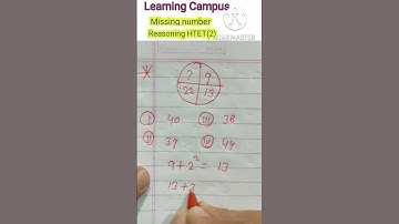 Missing number| Reasoning Missing number | Reasoning for HTET,ssc cgl, banking #htetreasoning #htet