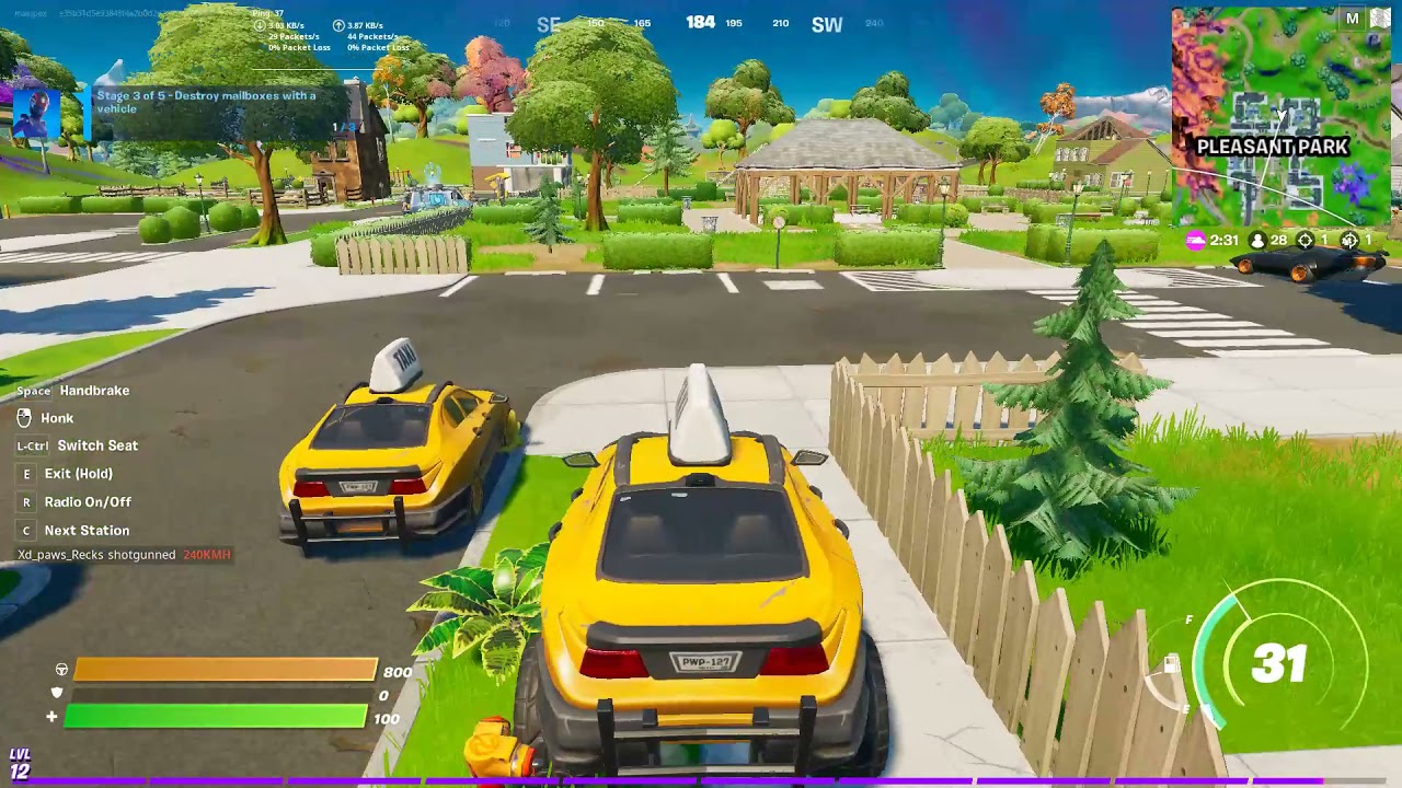 Destroy mailboxes with a vehicle Week 1 Challenges Fortnite Season 8