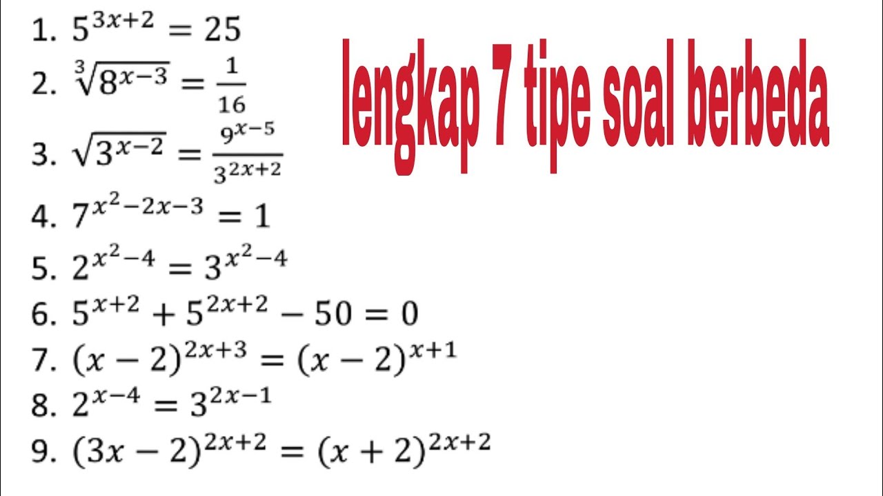 Latihan Soal Eksponensial Kelas 10