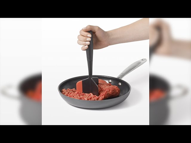 Zulay Kitchen Meat Chopper for Ground Beef and Ground Beef Smasher -  Durable Hamburger Chopper, Non-Scratch Meat Masher - Versatile Ground Meat