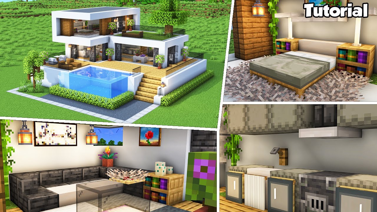 Minecraft: Modern House #81 Interior Tutorial - How to Build - 💡 ...