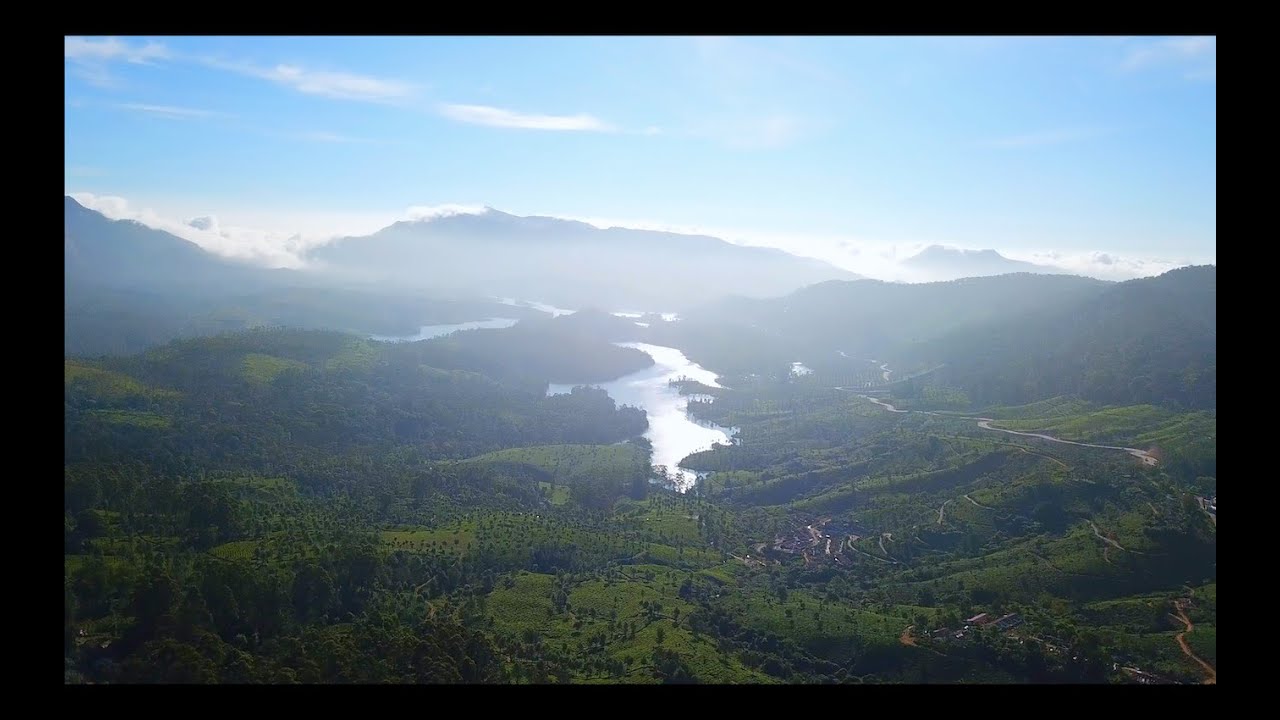 INDIA - KERALA BACKWATERS - MUNNAR TEA PLANTATION - DRONE VIDEO - 4K
