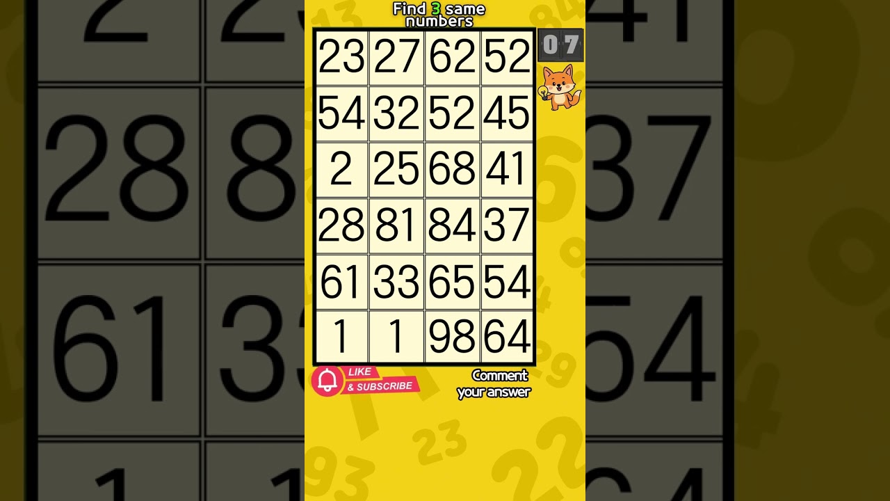 🔢 Same Numbers Puzzle | Shorts Archive 569-576