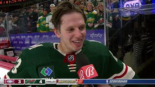 Marco Rossi talks after first career three-point night