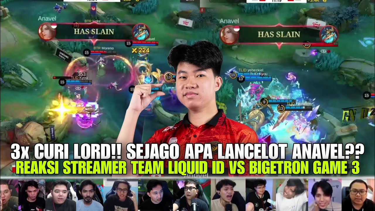 3X CURI LORD!! SEJAGO APA LANCELOT ANAVEL? REAKSI STREAMER TEAM LIQUID ID VS BIGETRON